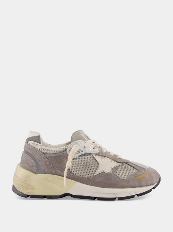 Grey Sneakers Running Dad Suede Leather made by Golden Goose