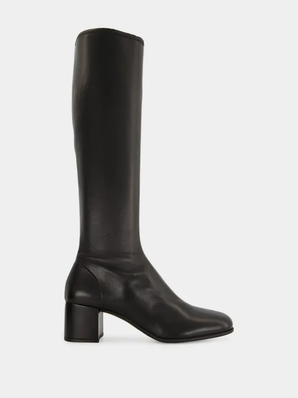 Black Nappa Leather Knee-High Boots made by Prada