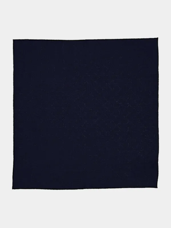 Dark Blue GG Wool Silk Pocket Square made by Gucci