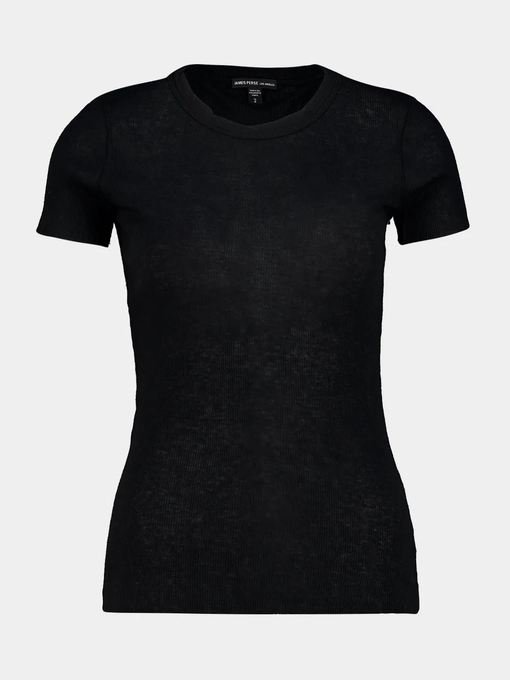 Black Cotton Cashmere Blend Ribbed Crew sold by Fashion Clinic