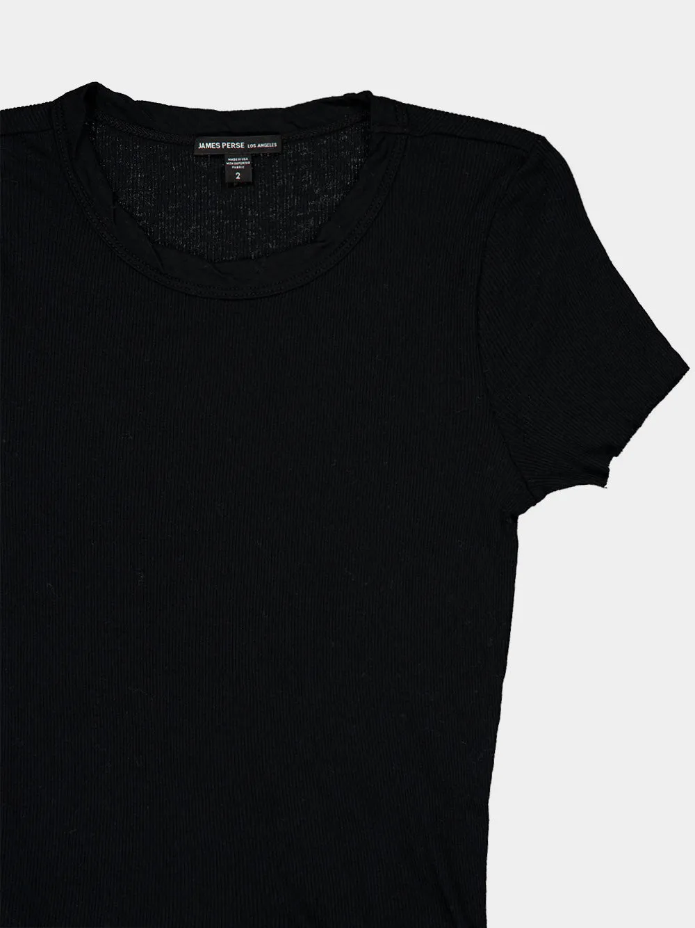 Black Cotton Cashmere Blend Ribbed Crew sold by Fashion Clinic product image thumbnail 3