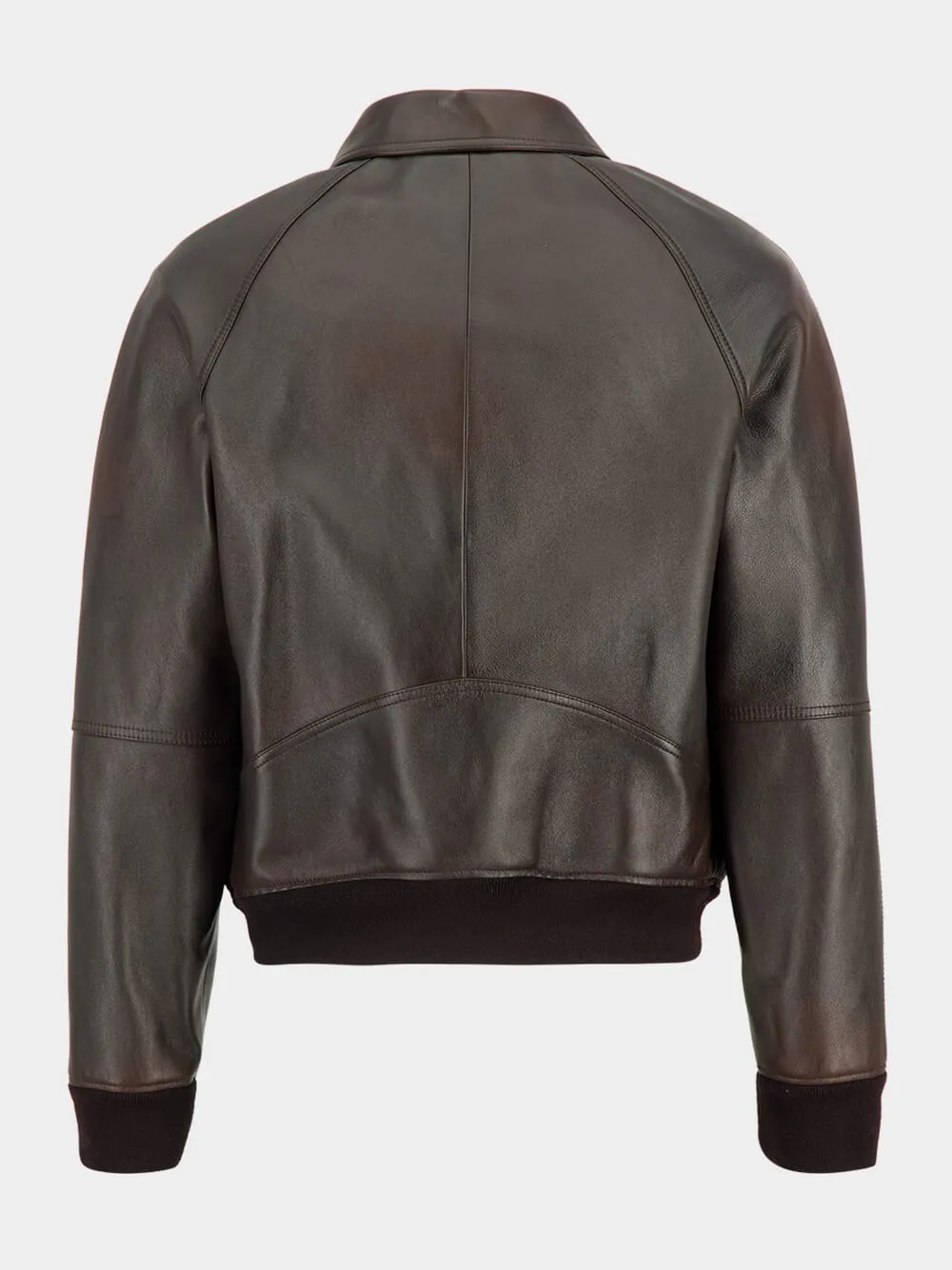 BOMBER JACKET ZIPPED W/ FRONT POCKETS LEATHER sold by Fashion Clinic product image thumbnail 2