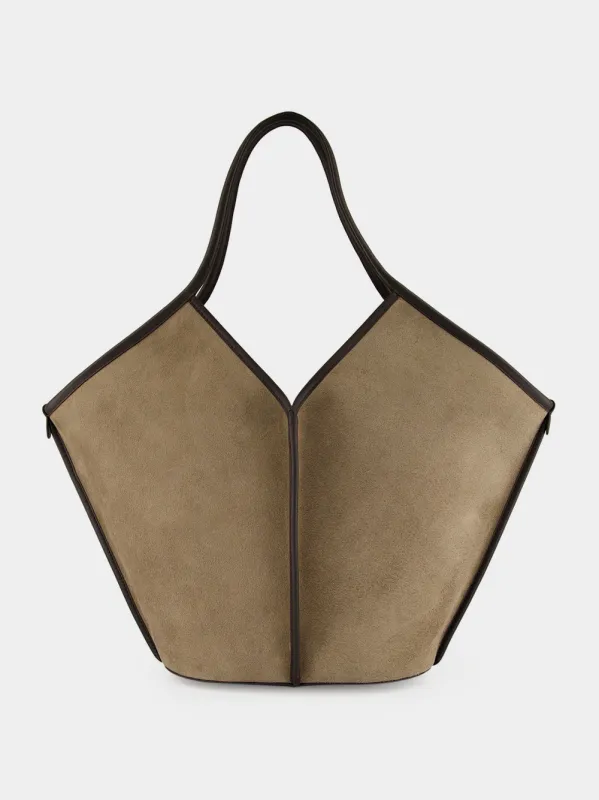 Ash Grey Suede Tote Bag made by Hereu Studio