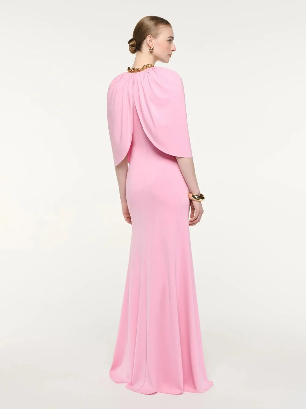 Pink Gathered Cape Jersey Gown sold by Fashion Clinic product image thumbnail 5