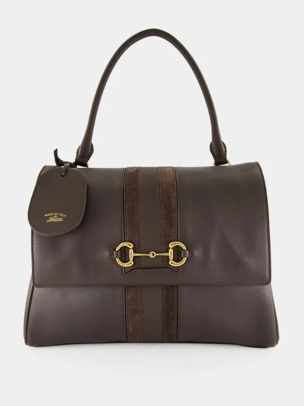 Dark Grey Paparazzo Medium Top Handle Bag made by Gucci