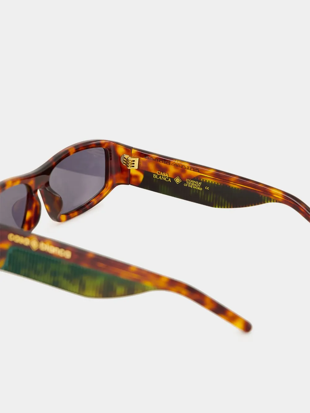 Tortoiseshell Rectangular Comb Sunglasses sold by Fashion Clinic product image thumbnail 4