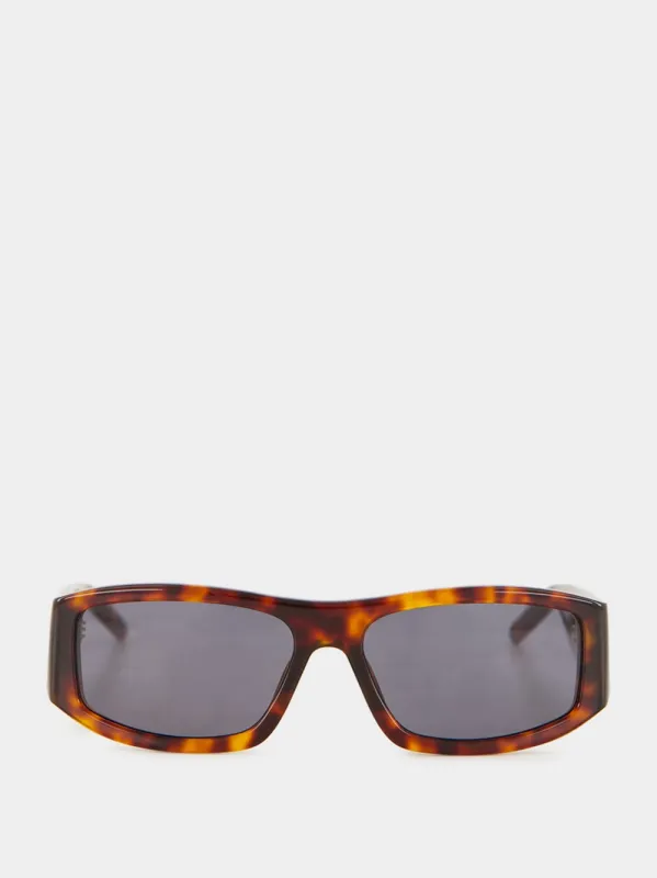 Tortoiseshell Rectangular Comb Sunglasses made by Casablanca