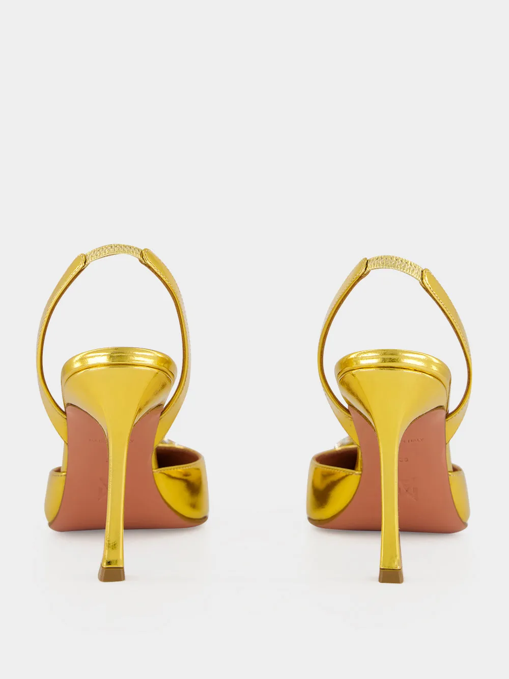Gold Camelia Crystal 90 Slingback Pumps sold by Fashion Clinic product image thumbnail 5