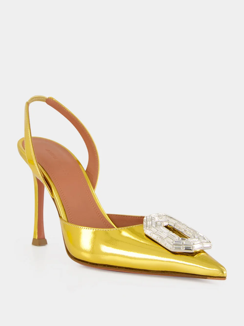 Gold Camelia Crystal 90 Slingback Pumps sold by Fashion Clinic product image thumbnail 2