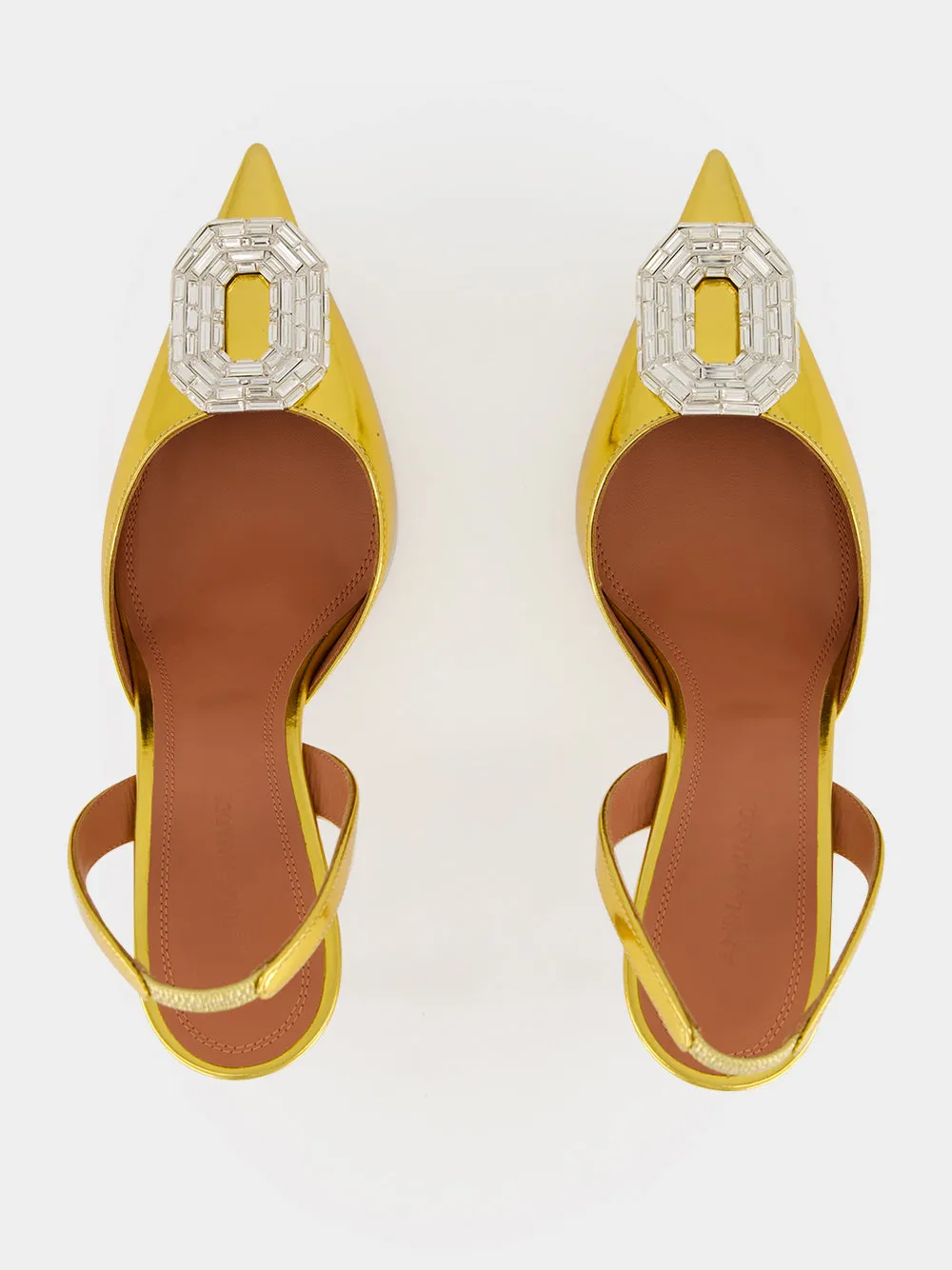 Gold Camelia Crystal 90 Slingback Pumps sold by Fashion Clinic product image thumbnail 4