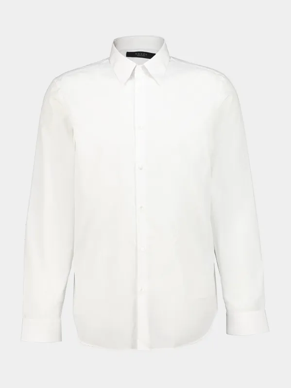 White Long-Sleeved Cotton Shirt made by Gucci