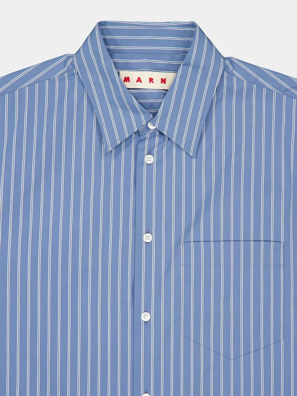 Opal Blue Striped Cotton Shirt sold by Fashion Clinic product image thumbnail 3