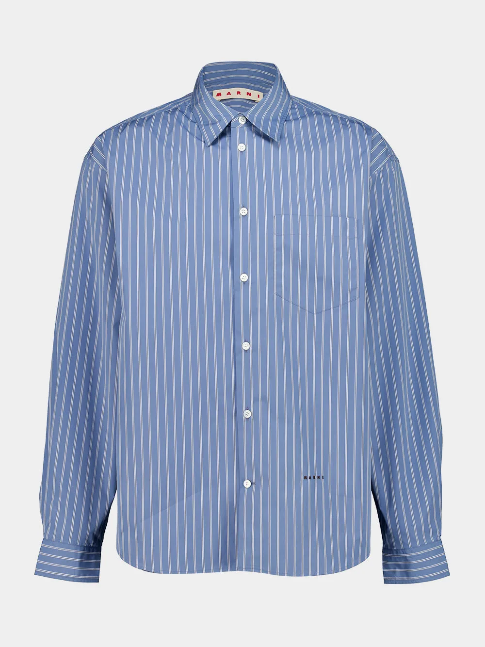 Opal Blue Striped Cotton Shirt sold by Fashion Clinic