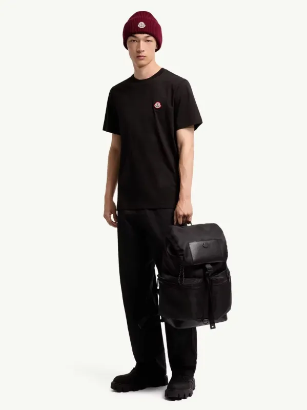 Black Cotton Jersey Logo T-Shirt made by Moncler