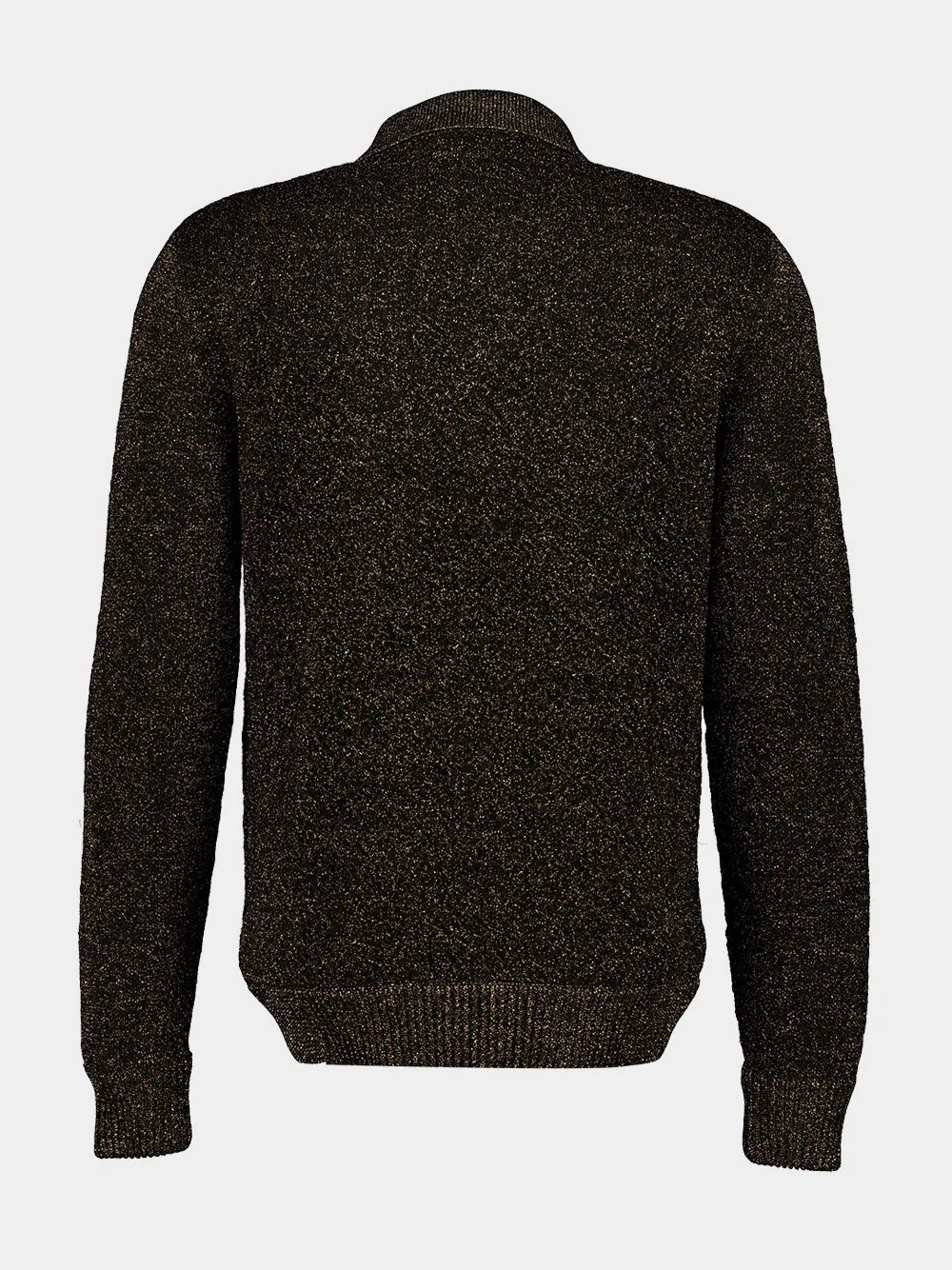 Black Wool Polo Sweater with Lurex sold by Fashion Clinic product image thumbnail 4
