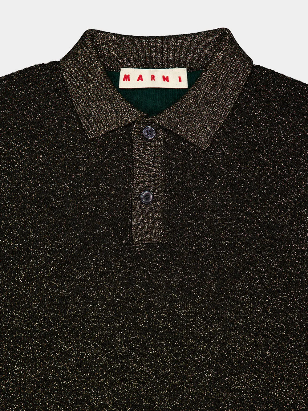 Black Wool Polo Sweater with Lurex sold by Fashion Clinic product image thumbnail 5