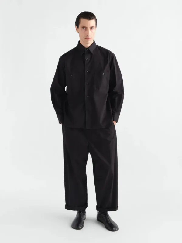 Black Light Cotton Twill Two-Pocket Shirt made by Lemaire