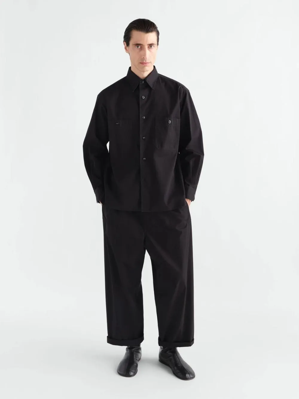 Black Light Cotton Twill Two-Pocket Shirt sold by Fashion Clinic