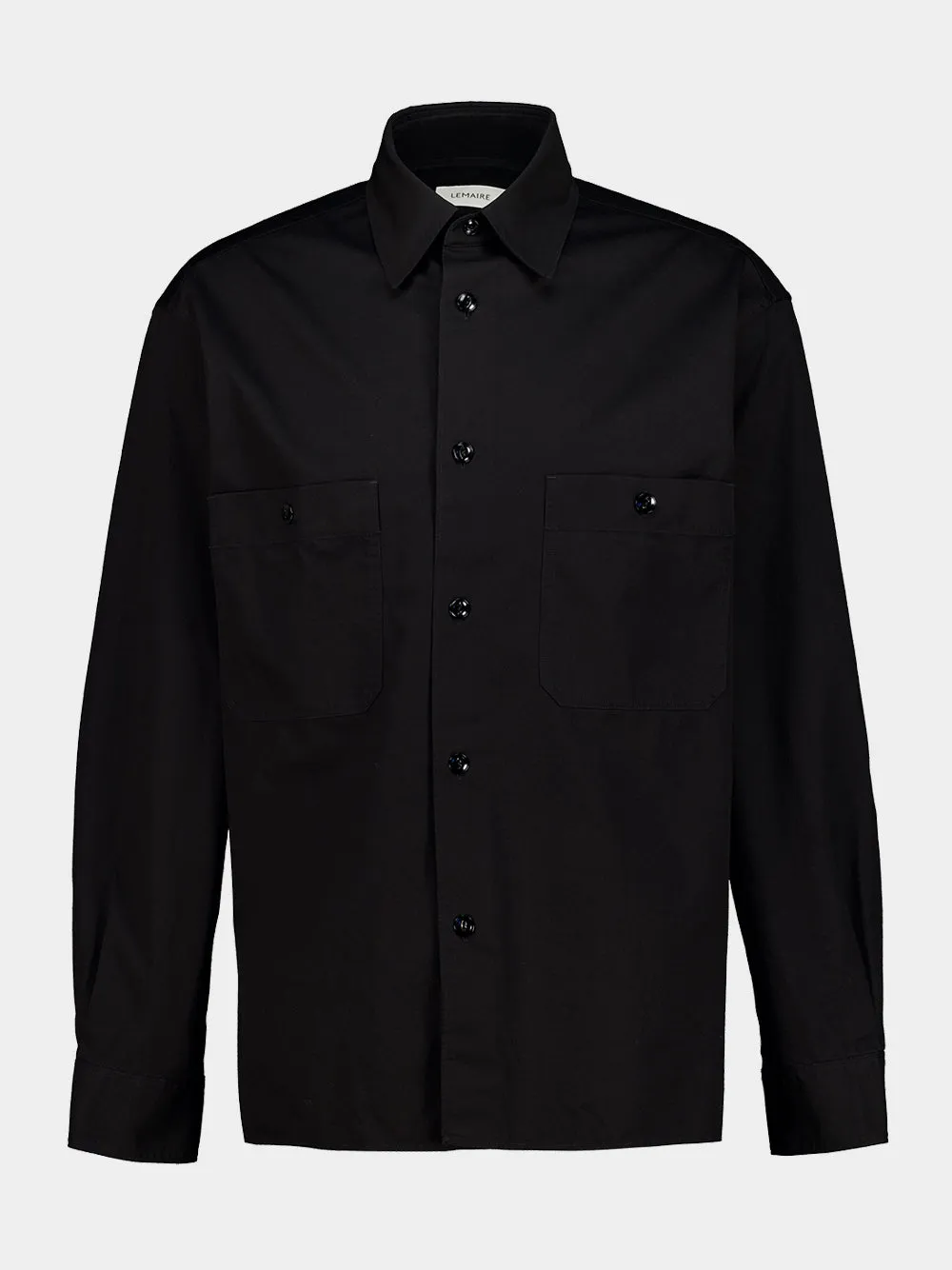 Black Light Cotton Twill Two-Pocket Shirt sold by Fashion Clinic product image thumbnail 2