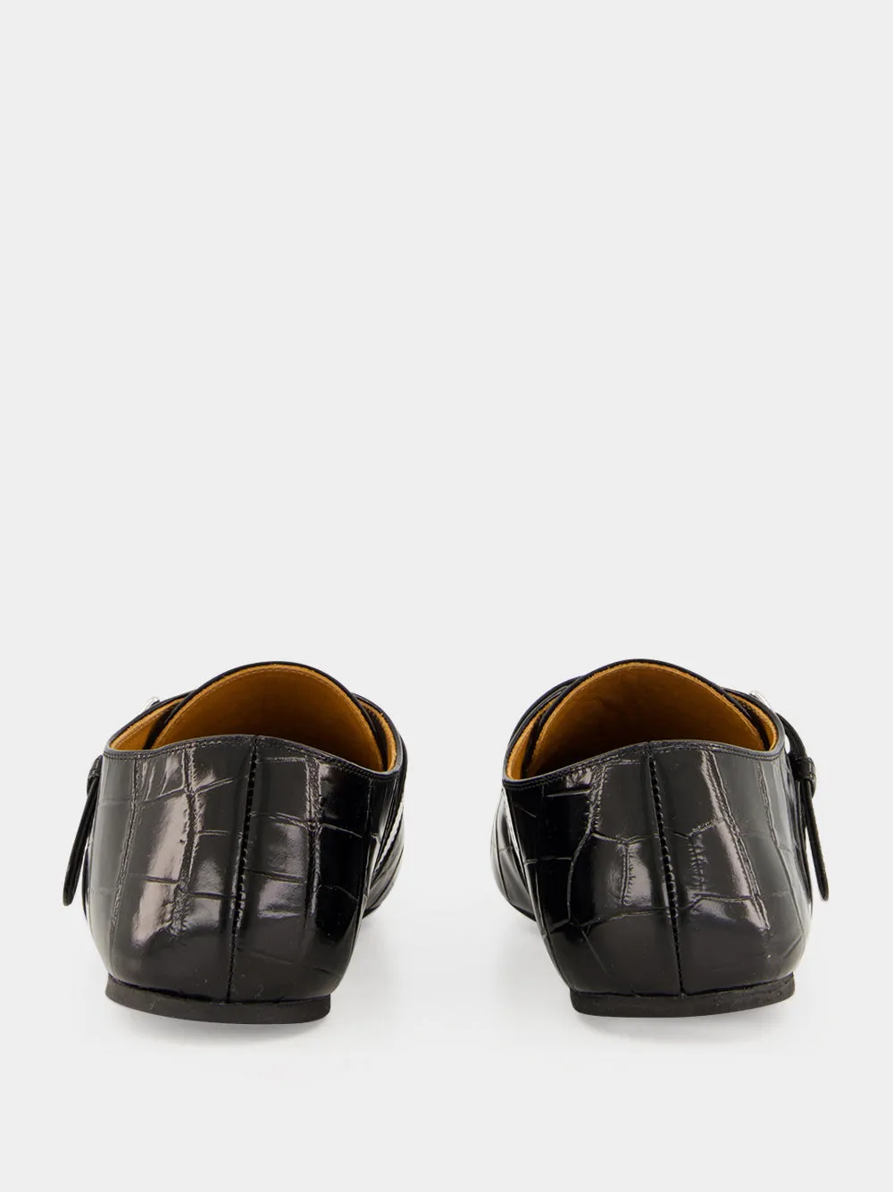 Black Croc-Effect Leather Loafers sold by Fashion Clinic product image thumbnail 5