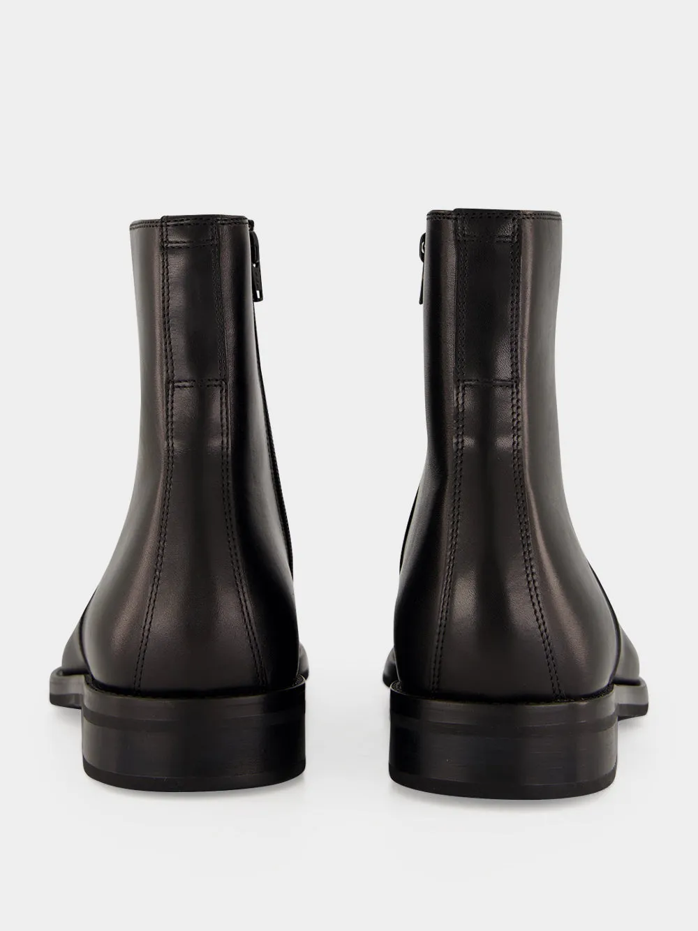 Black Zipped Shiny Leather Ankle Boots sold by Fashion Clinic product image thumbnail 5