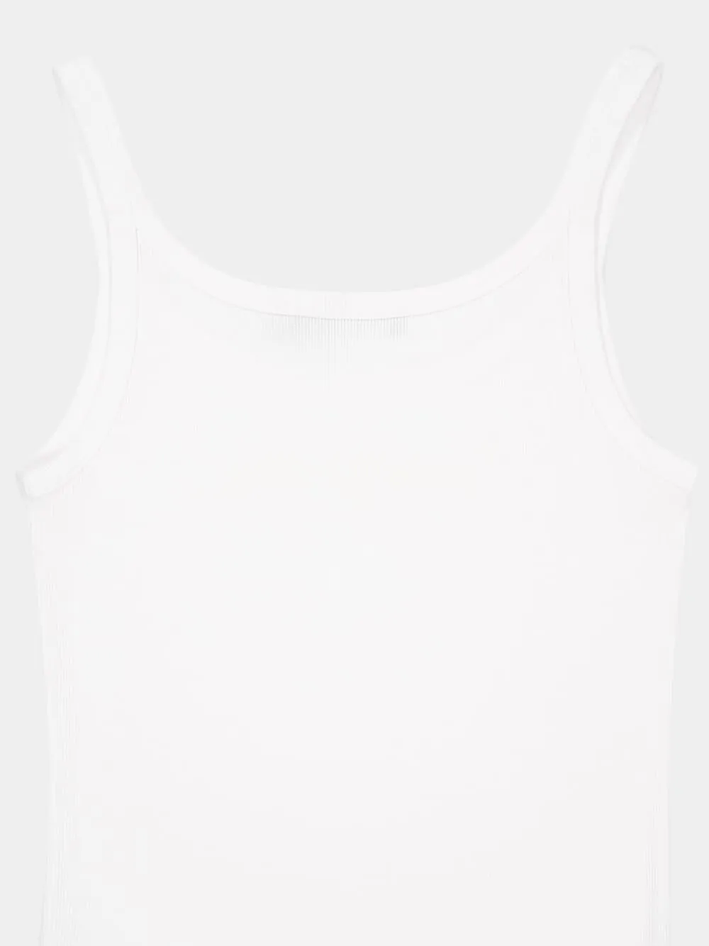 White Ribbed Cotton Tank Top sold by Fashion Clinic product image thumbnail 4