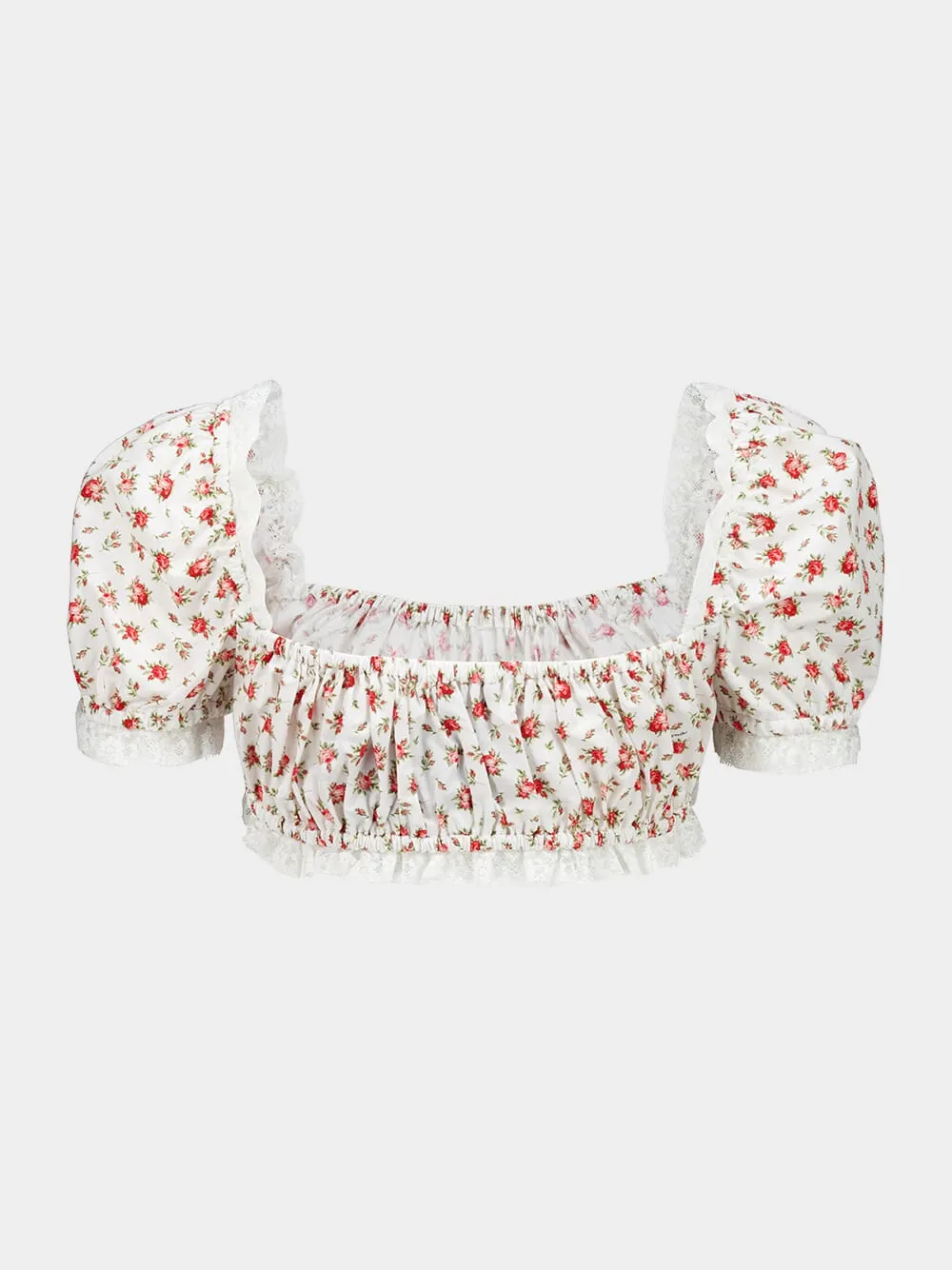 Small Rose Print Poplin Crop Top sold by Fashion Clinic product image thumbnail 4