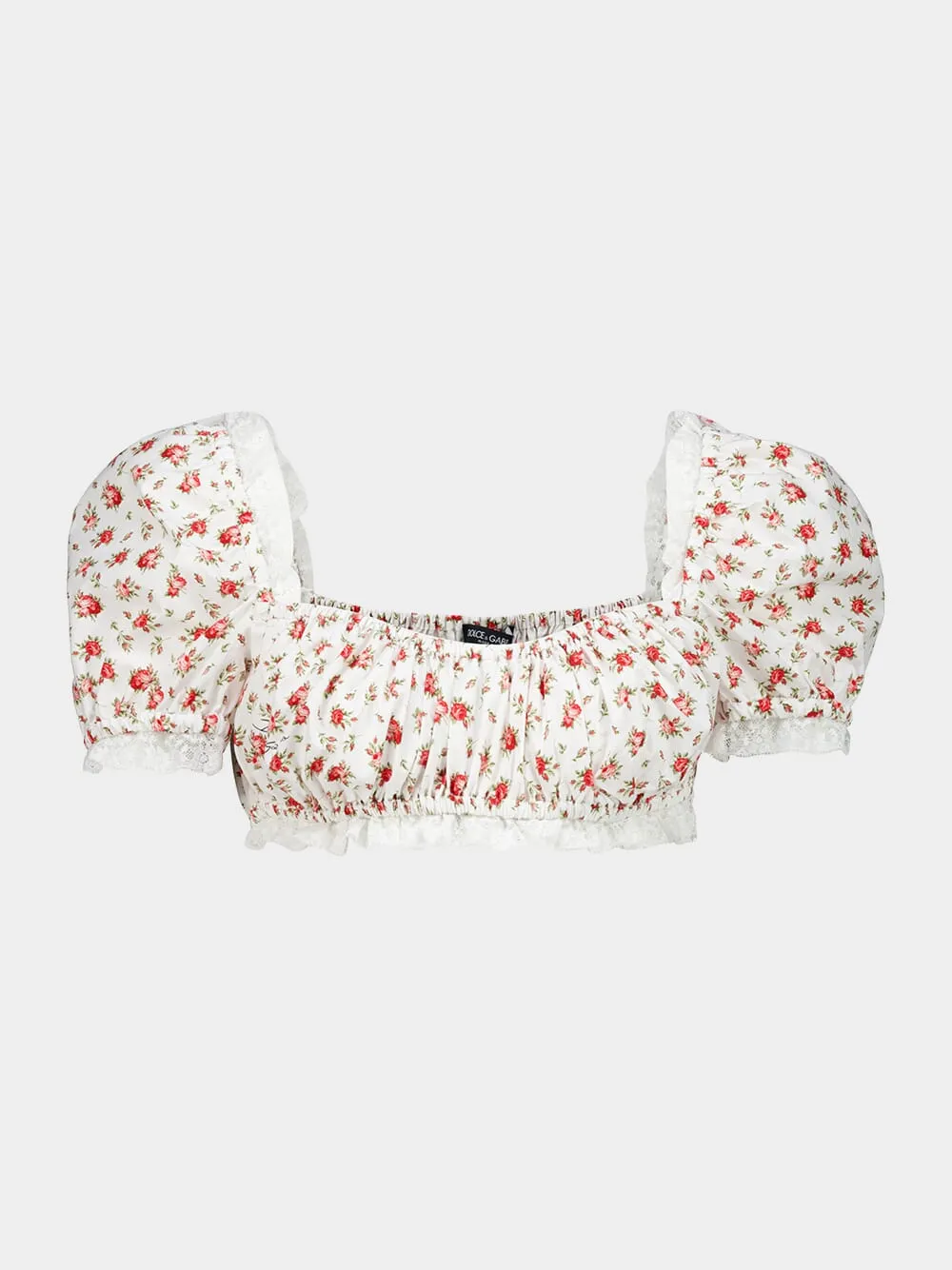Small Rose Print Poplin Crop Top sold by Fashion Clinic product image thumbnail 2