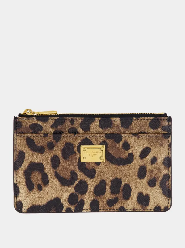 Leopard-Print Dauphine Card Holder made by Dolce & Gabanna