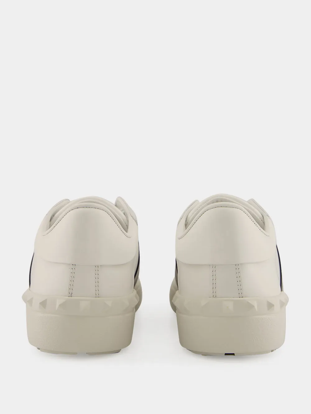 White and Blue Open Leather Sneakers sold by Fashion Clinic product image thumbnail 5