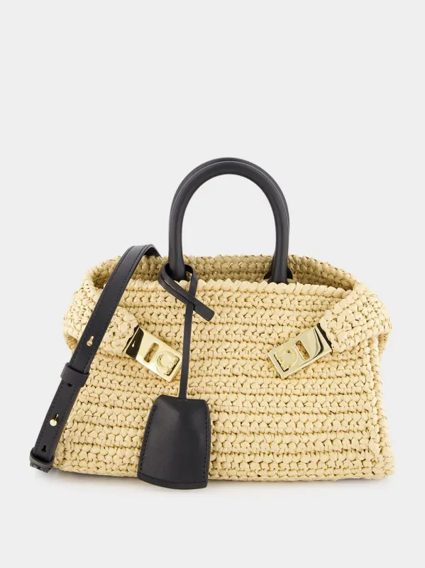 Raffia-Effect Hug Mini Bag made by Salvatore Ferragamo