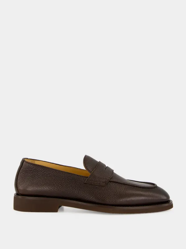 Brown Leather Penny Loafers made by Brunello Cucinelli