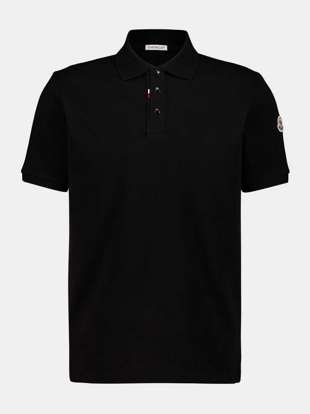 Black Logo Cotton Piquet Polo Shirt sold by Fashion Clinic product image thumbnail 2