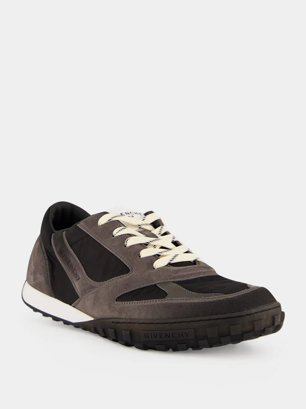 Grey and Black Glide Nylon Suede Sneakers sold by Fashion Clinic product image thumbnail 3
