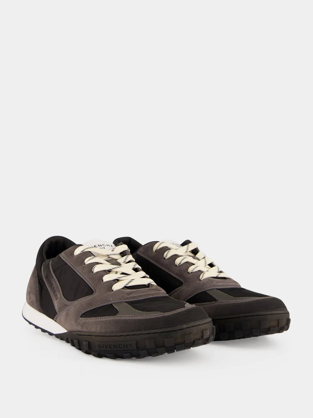 Grey and Black Glide Nylon Suede Sneakers sold by Fashion Clinic product image thumbnail 4