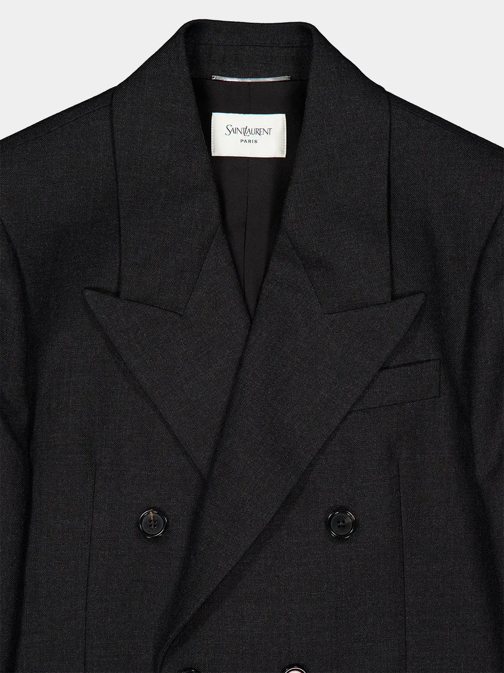 Anthracite Double-Breasted Wool Blazer sold by Fashion Clinic product image thumbnail 4