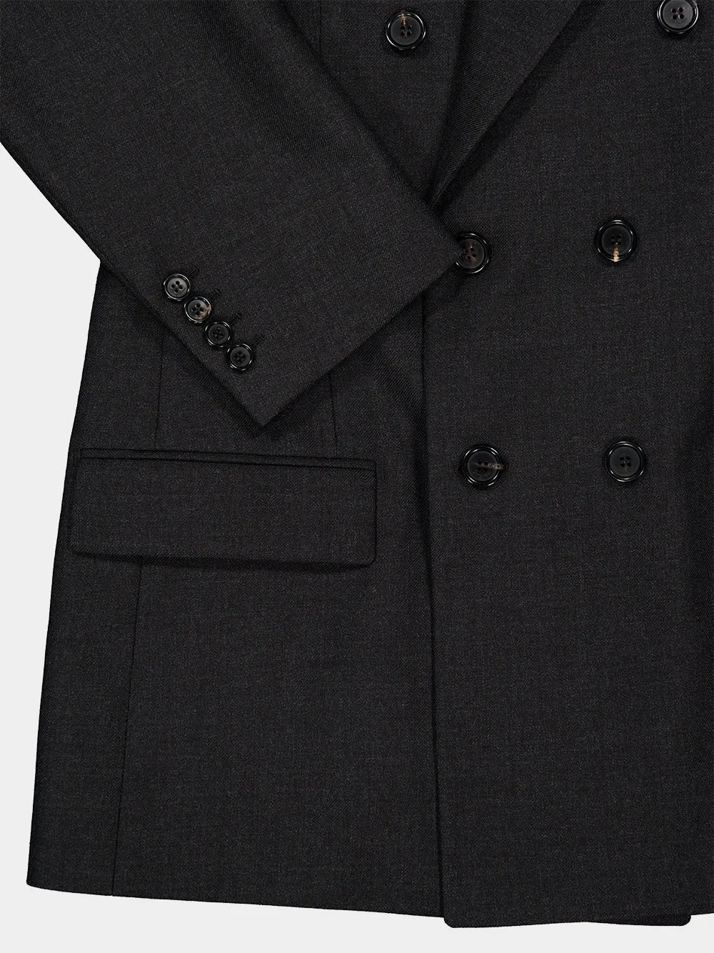 Anthracite Double-Breasted Wool Blazer sold by Fashion Clinic product image thumbnail 5