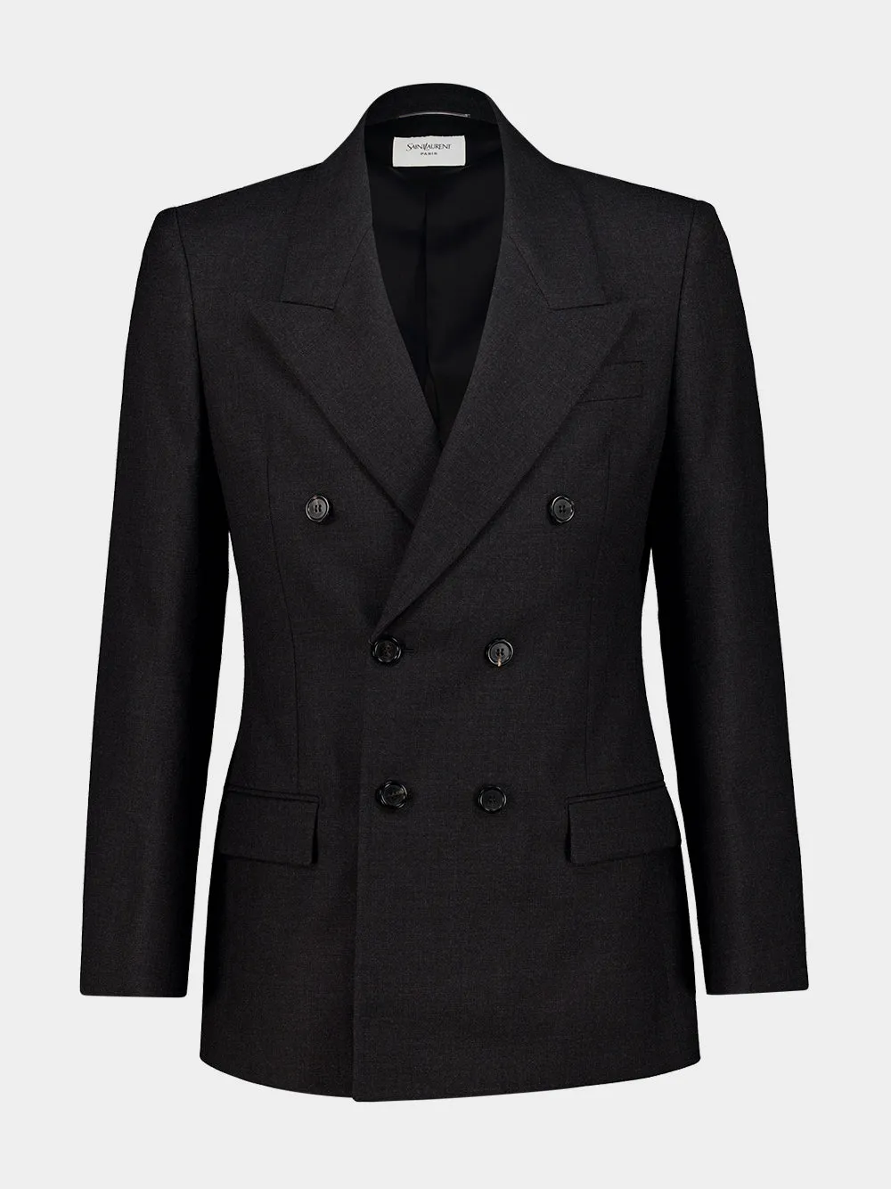 Anthracite Double-Breasted Wool Blazer sold by Fashion Clinic product image thumbnail 2