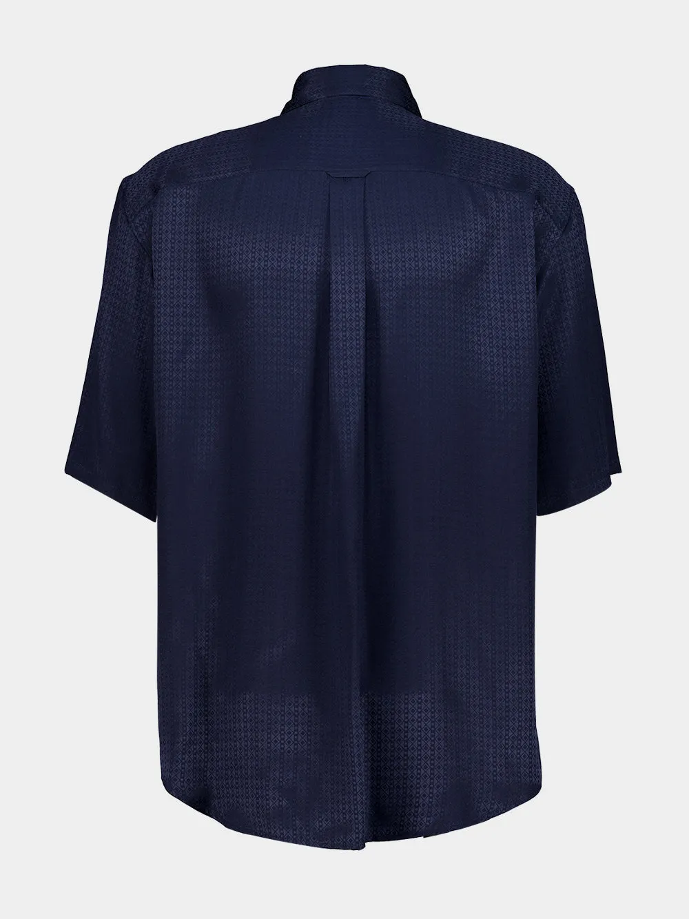 Prussian Blue Diamond Silk Jacquard Shirt sold by Fashion Clinic product image thumbnail 3