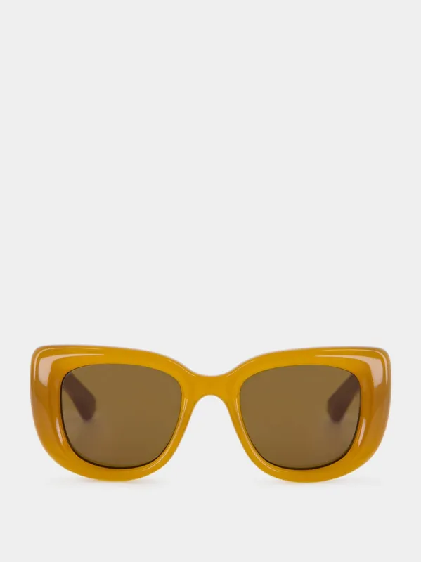 Yellow Brown SL 903 HOWL Butterfly Sunglasses made by Yves Saint Laurent