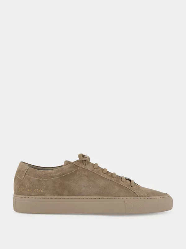 Taupe Achilles Suede Sneakers made by Common Projects
