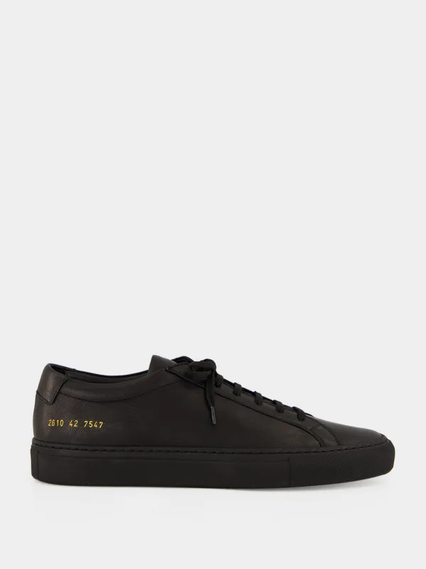 Black Achilles Leather Sneakers made by Common Projects