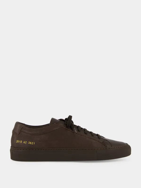 Brown Achilles Leather Sneakers made by Common Projects