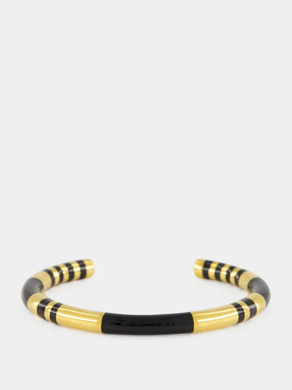 Black Positano Gold Bangle made by Aurélie Bidermann