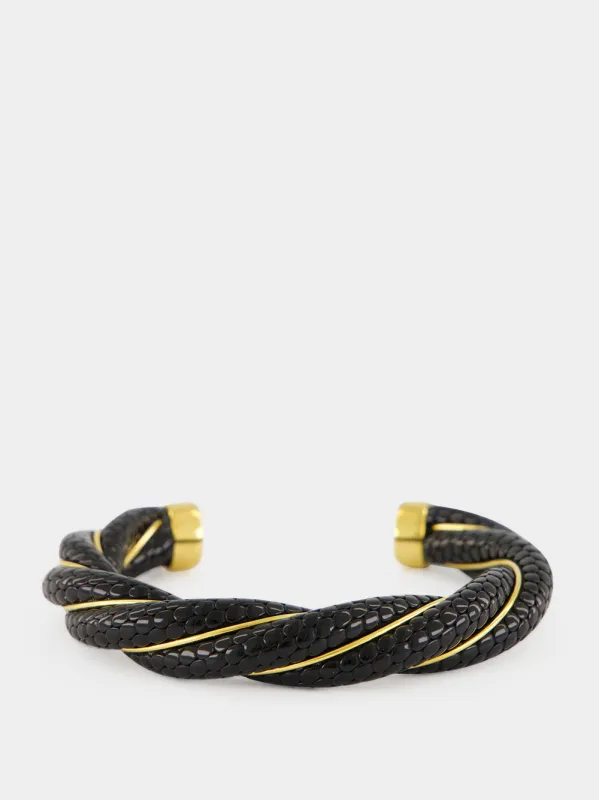 Black Diana Snake Bangle made by Aurélie Bidermann