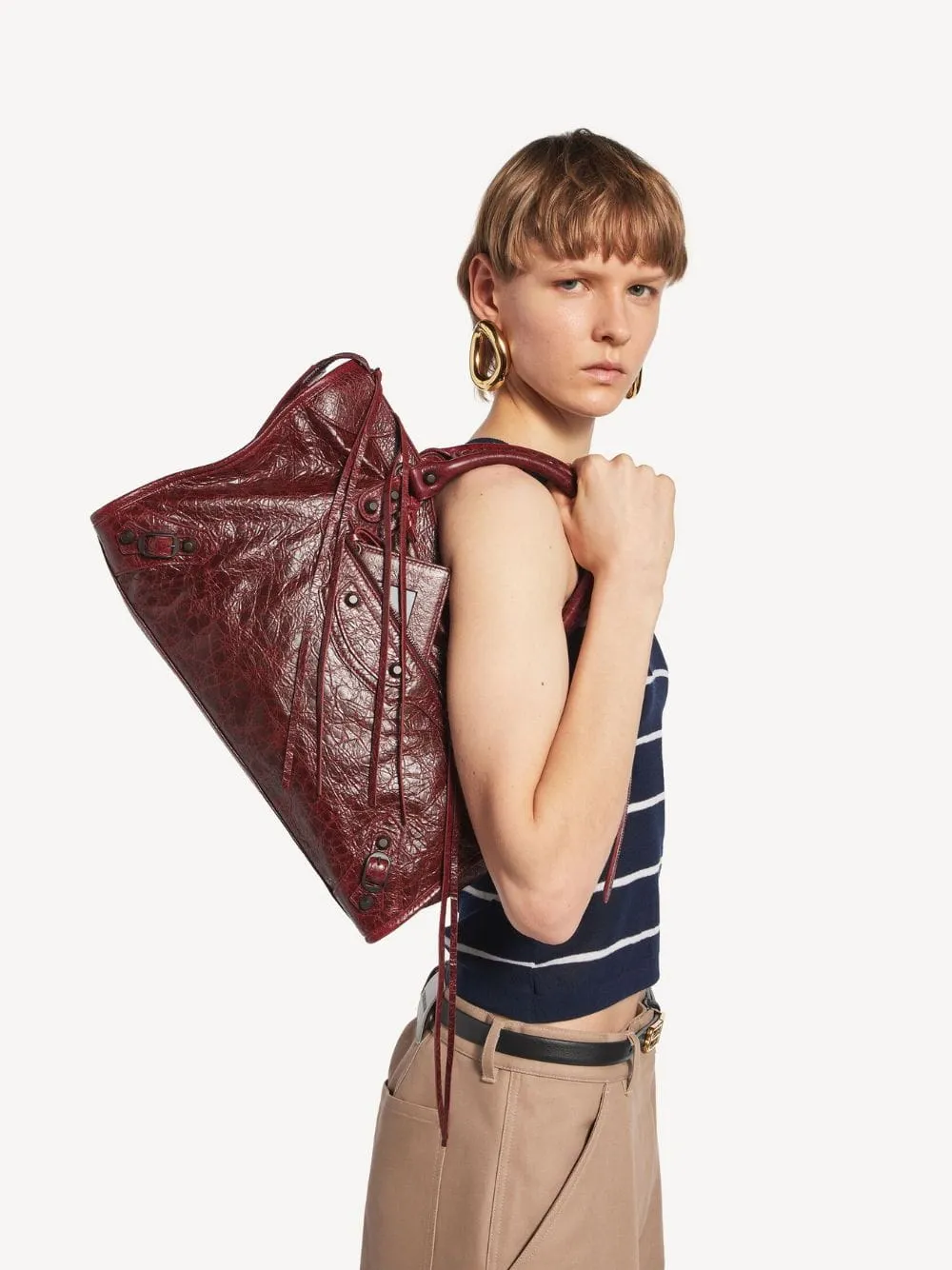 Berry Red Le City Medium Leather Handbag sold by Fashion Clinic product image thumbnail 5