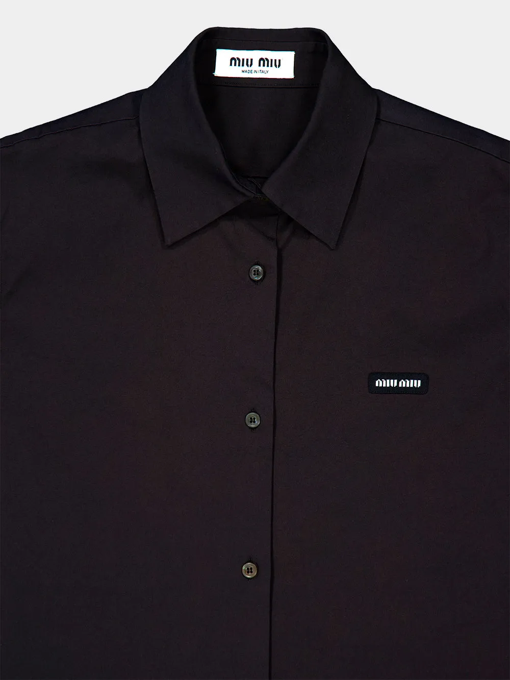 Black Stretch Poplin Shirt sold by Fashion Clinic product image thumbnail 5