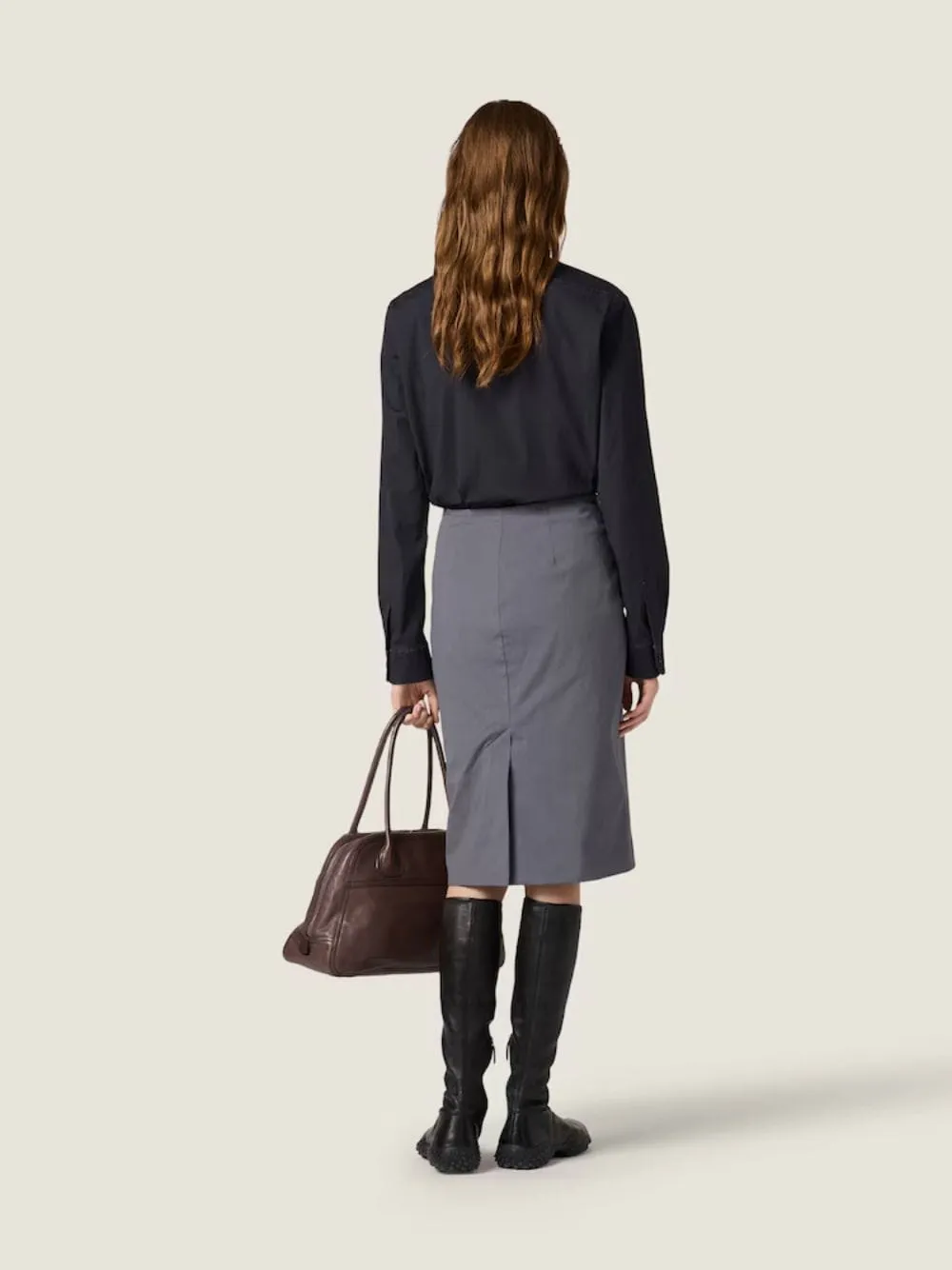 Black Stretch Poplin Shirt sold by Fashion Clinic product image thumbnail 3