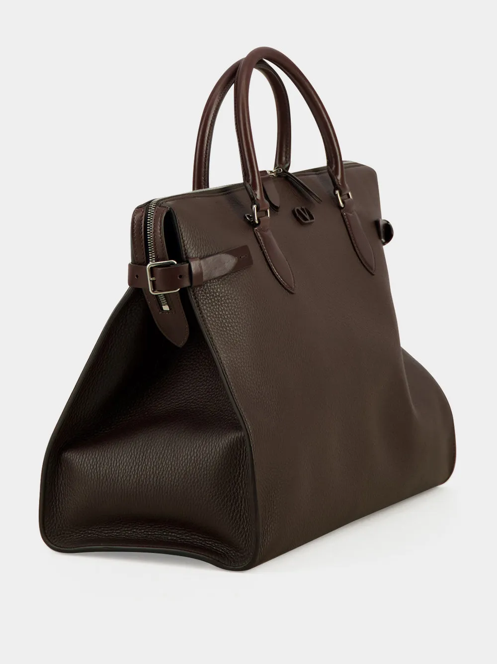 Dark Brown Antibes Grained Leather Duffle Bag sold by Fashion Clinic product image thumbnail 5
