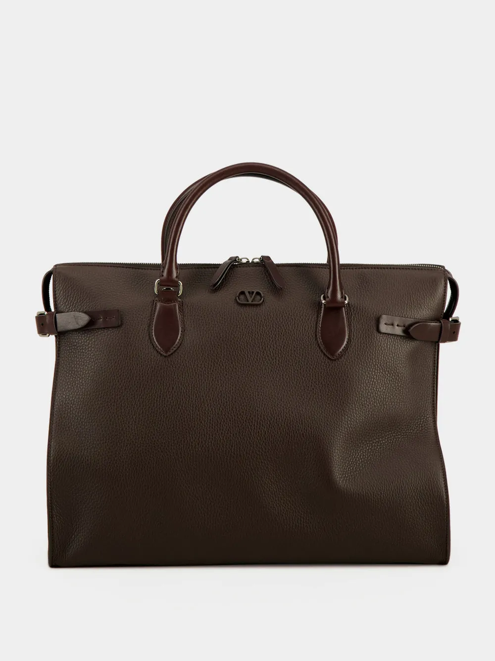 Dark Brown Antibes Grained Leather Duffle Bag sold by Fashion Clinic product image thumbnail 2